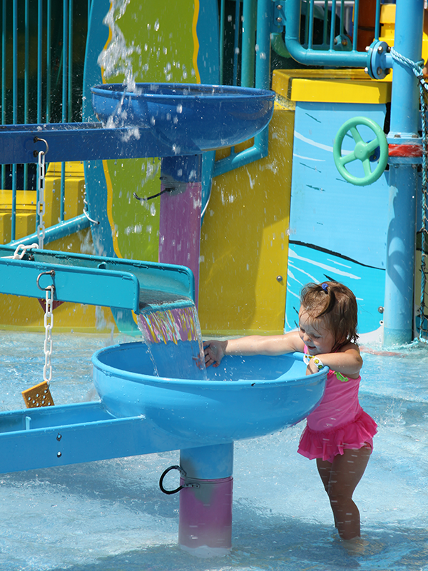 Designed especially for our toddlers to enjoy all the activities of the older guests on a very small and safe scale. Features include a dancing fountain, sand castles, climbable jeep, dolphins and more!